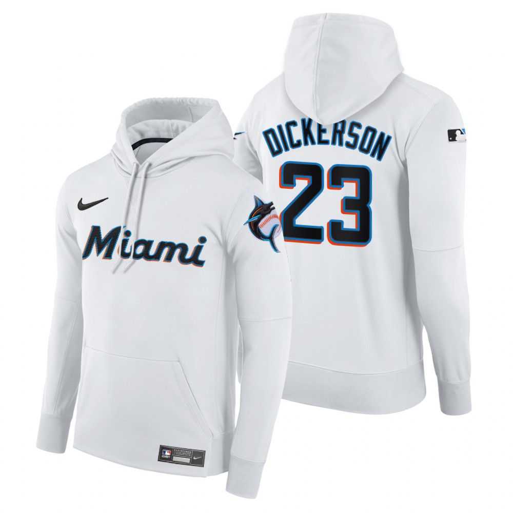 Men Miami Marlins 23 Dickerson white home hoodie 2021 MLB Nike Jerseys